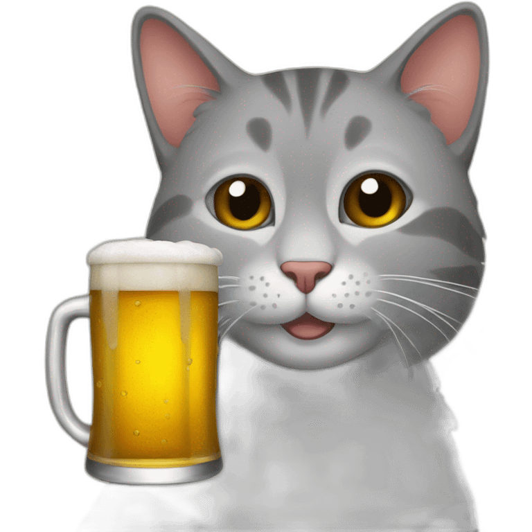 Cat drinking beer emoji