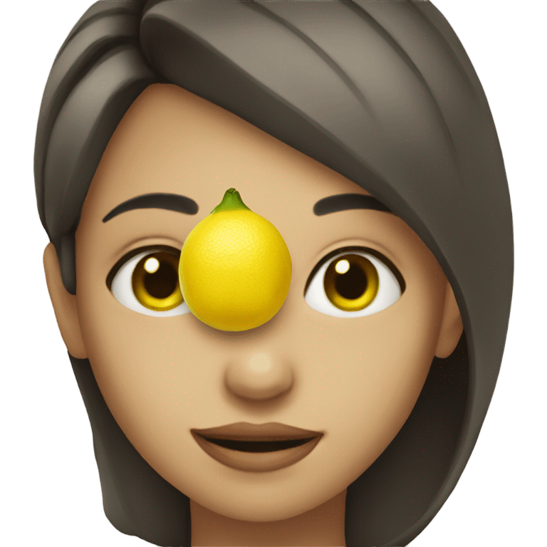 Girl and a lemon emoji