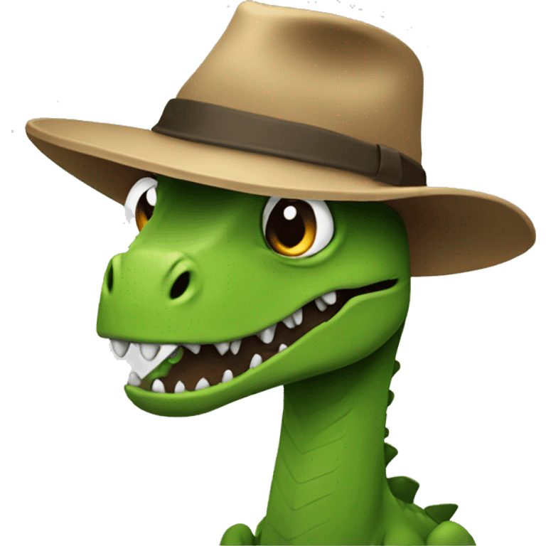 a dinosaur with a sombero hat emoji