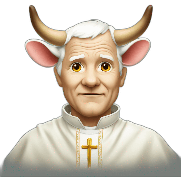 John Paul II in a cow suit emoji