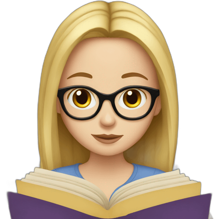 white girl read a book emoji