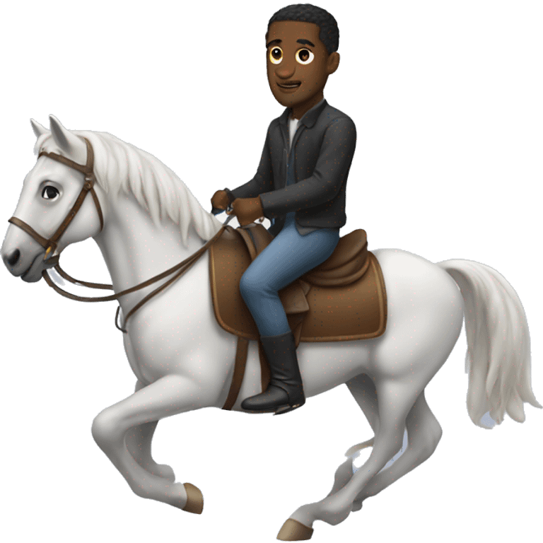 black man on a horse emoji