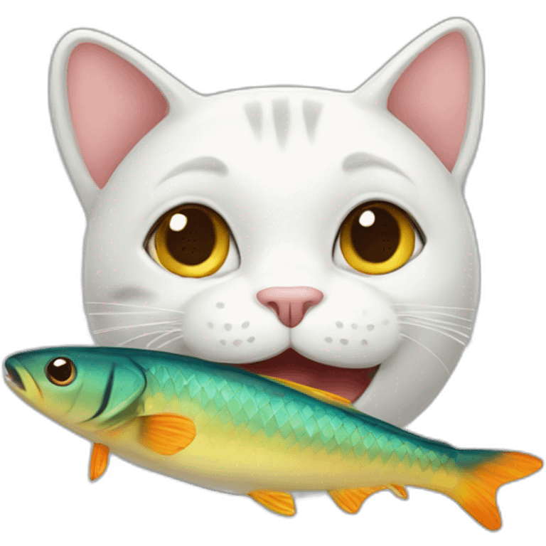 Cat with fish emoji