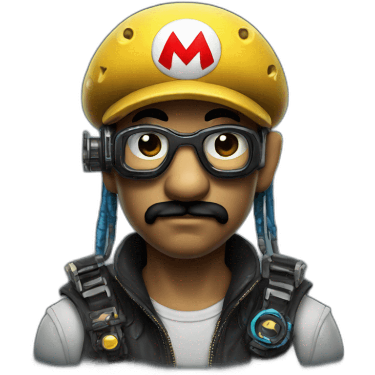 Super Mario Cyberpunk style emoji