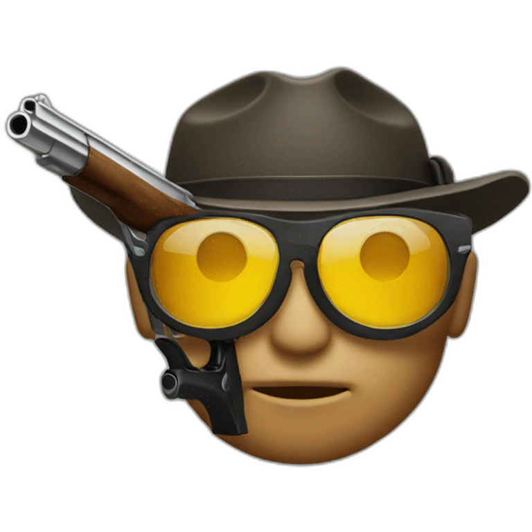 china sunglasses pointing gun emoji