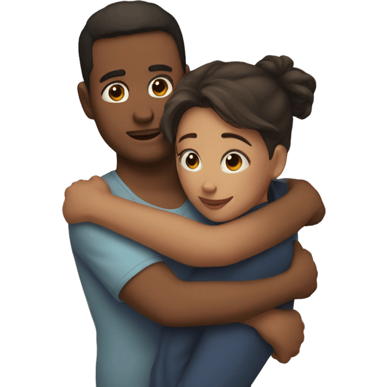 Guy and girl cuddling  emoji