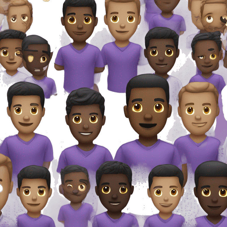 Purple Heart with black men  emoji