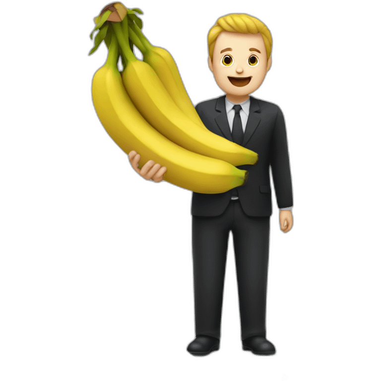 Homme noir qui nage avec des bananes dans les mains emoji