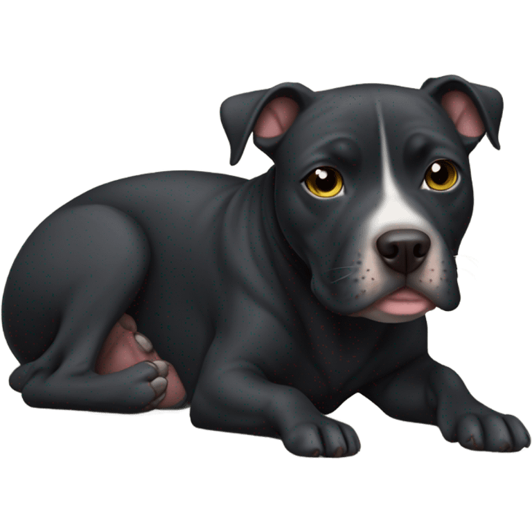 Black pitbull waking up  emoji