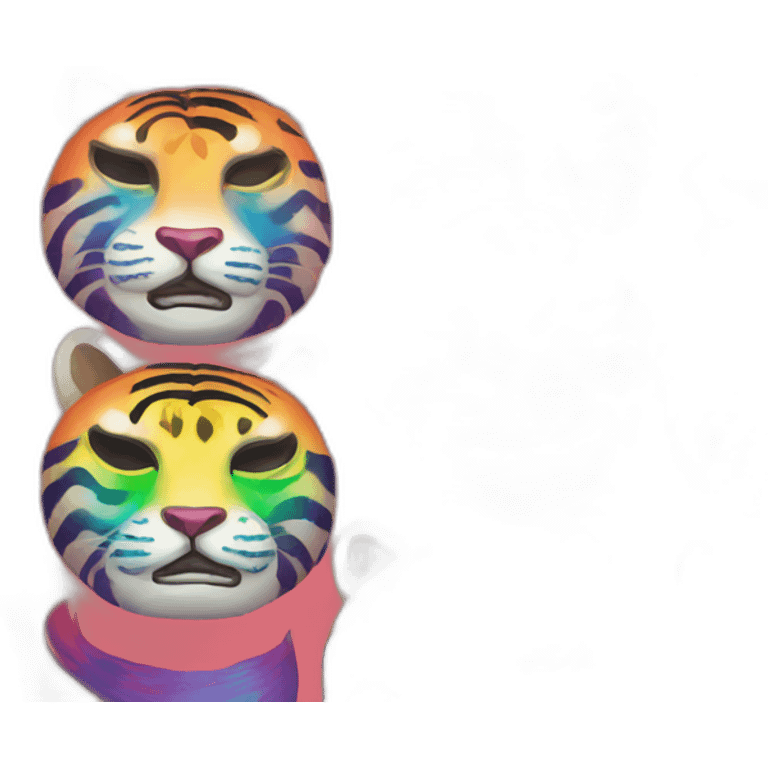 rainbow tiger Japanese mask emoji