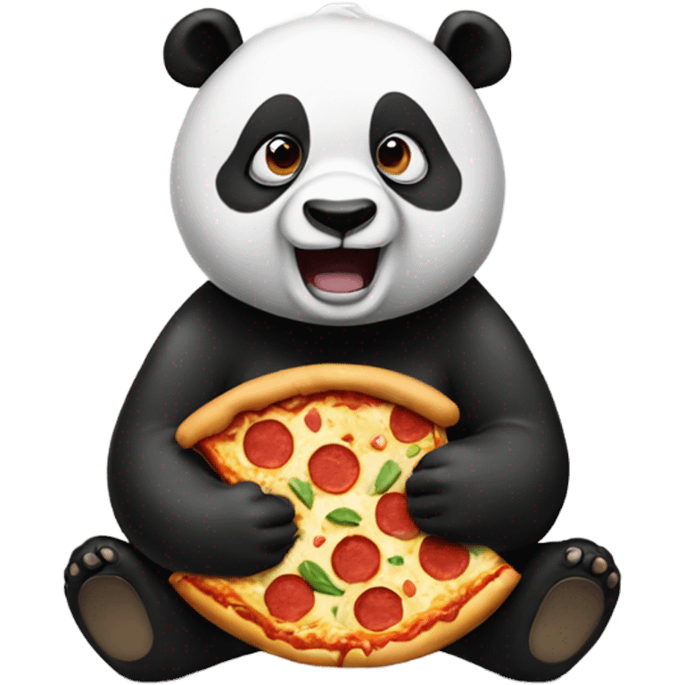  A panda eating pizza  emoji