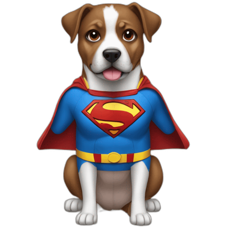 Perro con el traje de superman emoji