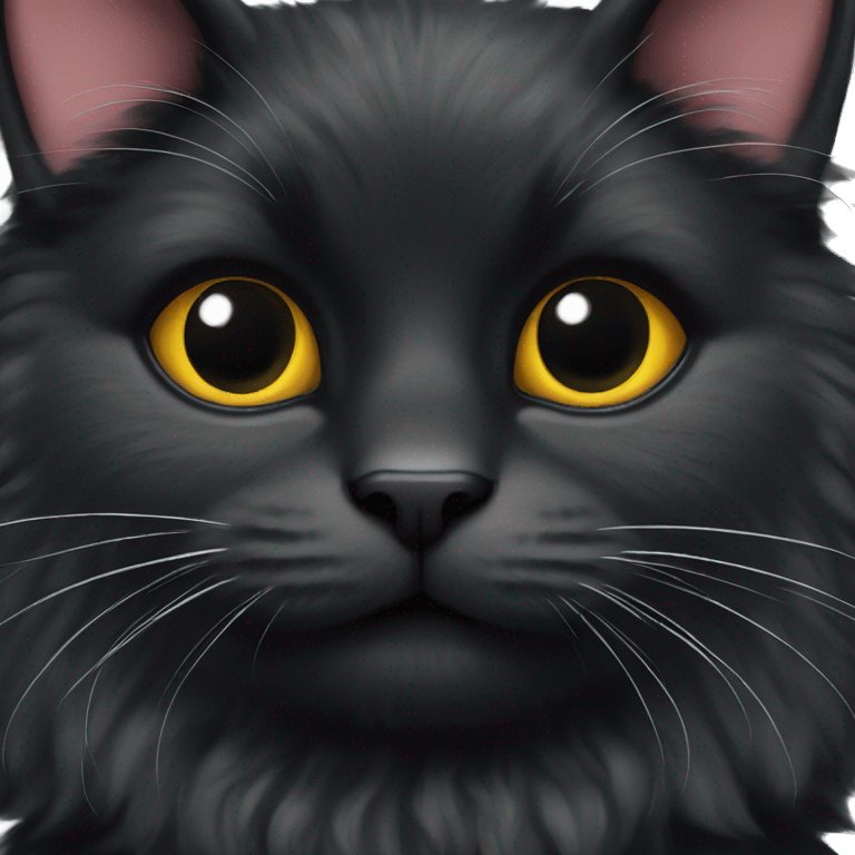 black fluffy cat emoji