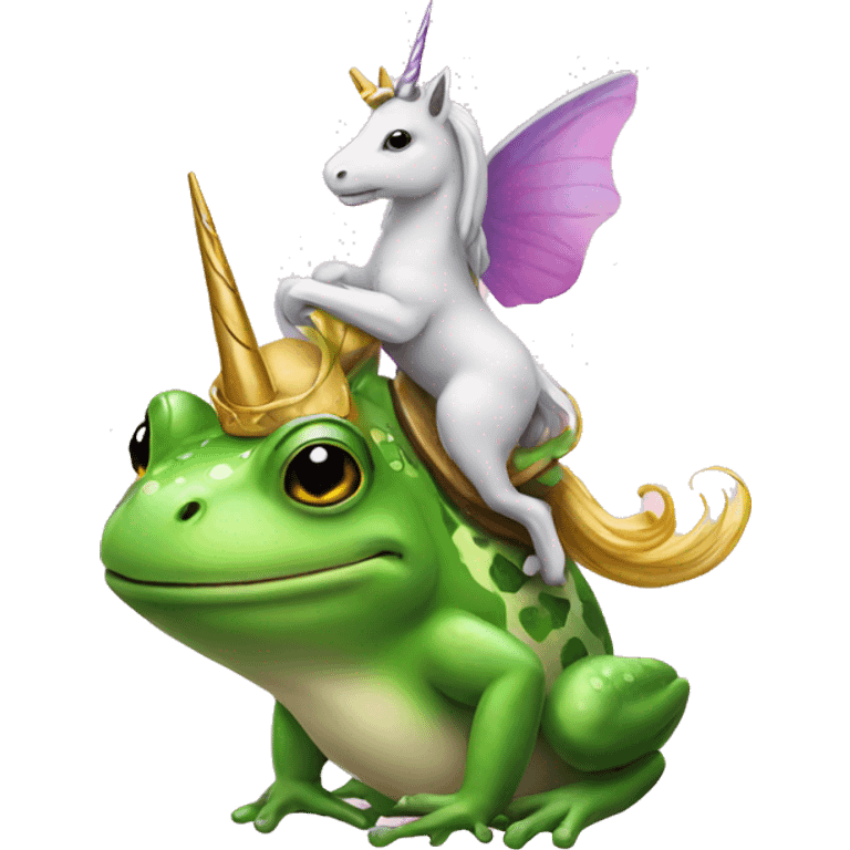 frog ryding a unicorn emoji