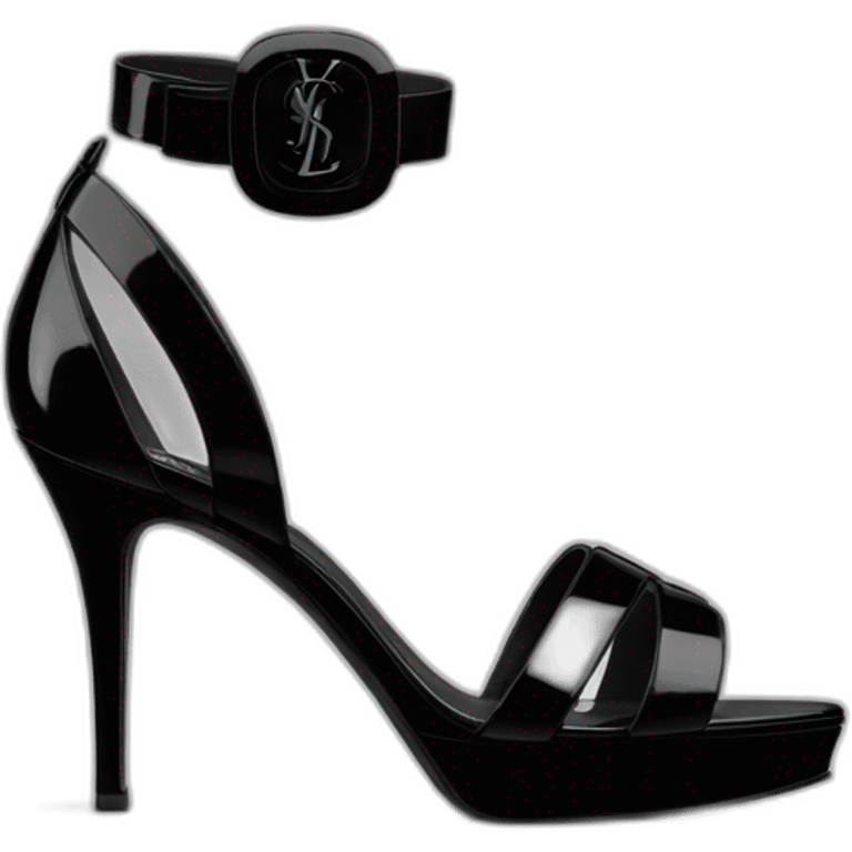 YSL TRIBUTE heel SANDAL black PATENT LEATHER emoji