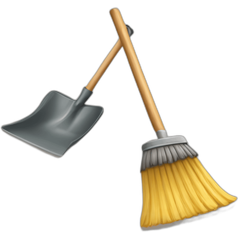 broom and shovel emoji