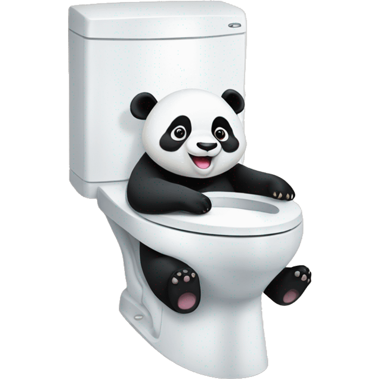 Un Panda sur des WC sourit emoji