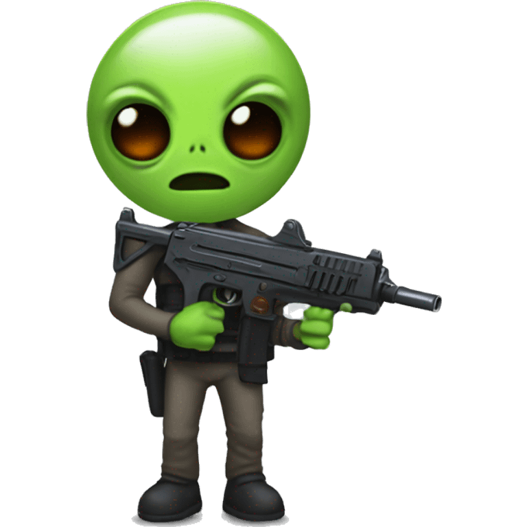 Alien with glock emoji