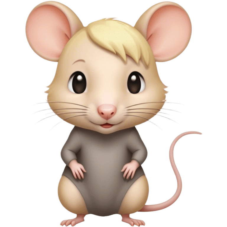 beautiful girl rat with shortish blonde hair standing up emoji