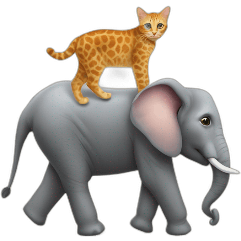 Cat sur un chien sur un elephant sur une girafe emoji