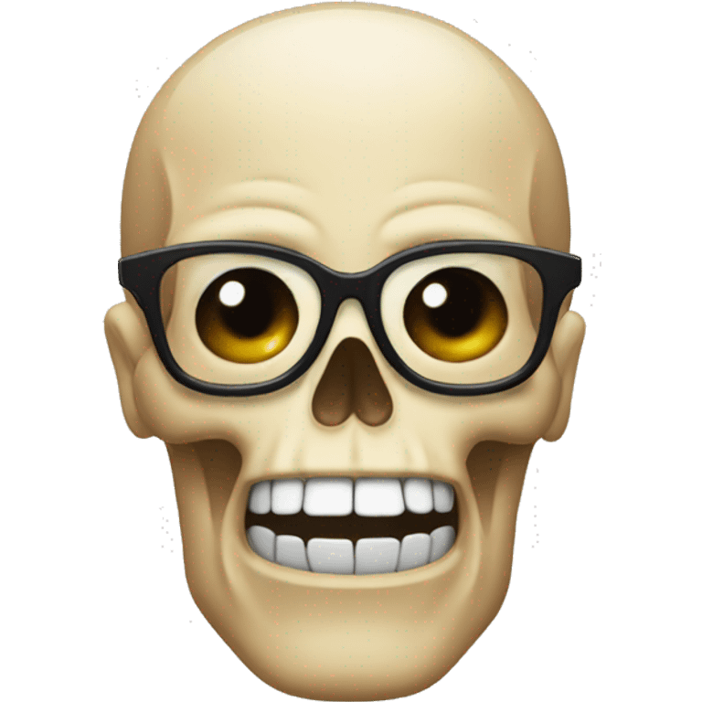 a skull emoji mixed with nerd emoji emoji