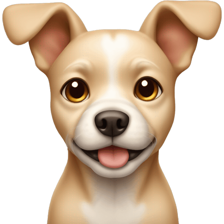 cute beige dog with big up ears emoji