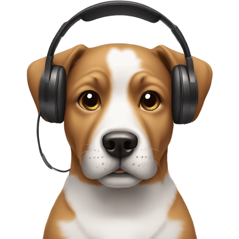 Dog with headphones emoji