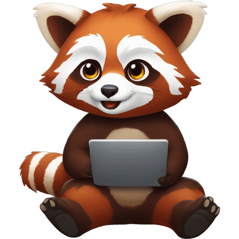 red panda playing pc games emoji