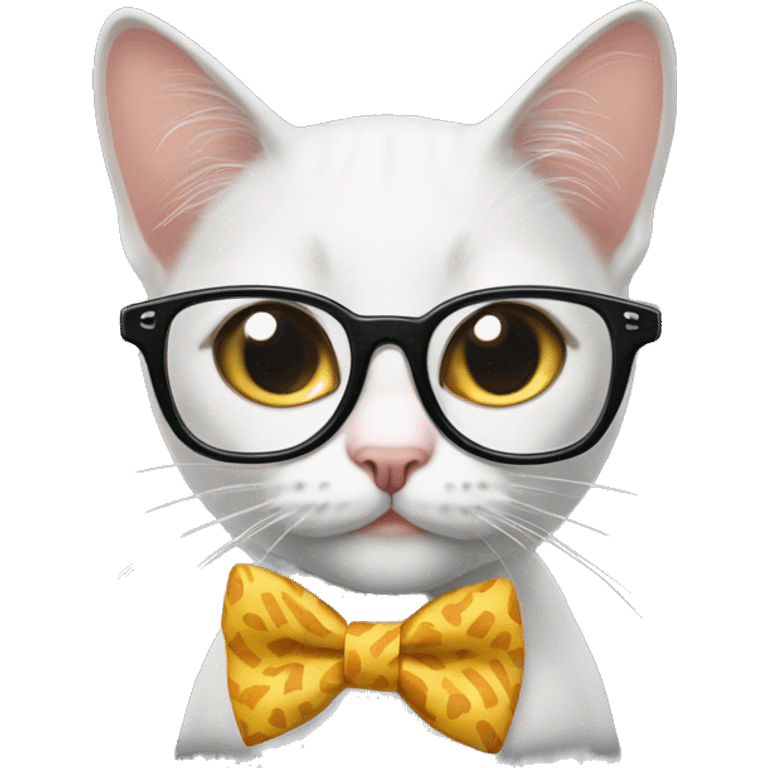 Katze mit Brille und Schleife  emoji