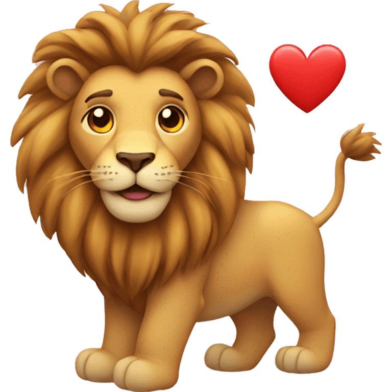 Lion with hearts emoji