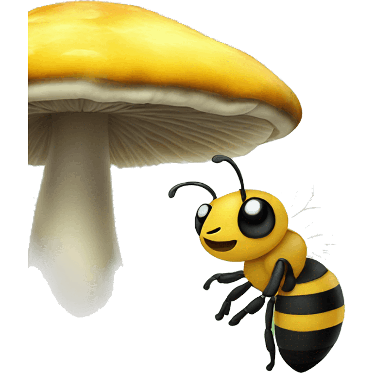 Bee on a mushroom  emoji