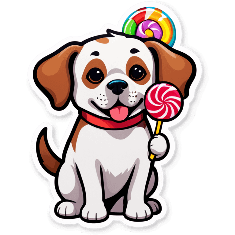 Dog with candy emoji