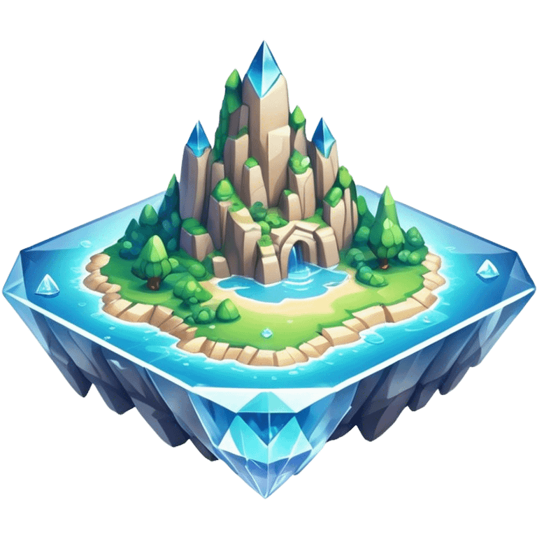 floating crystal island emoji