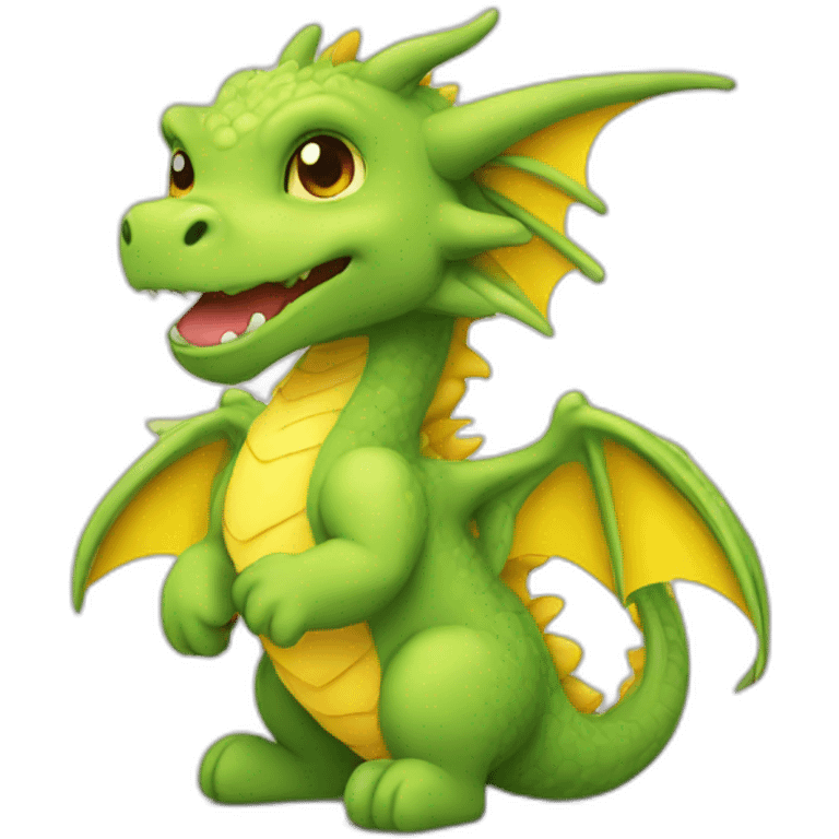 dragon cute star yellow emoji