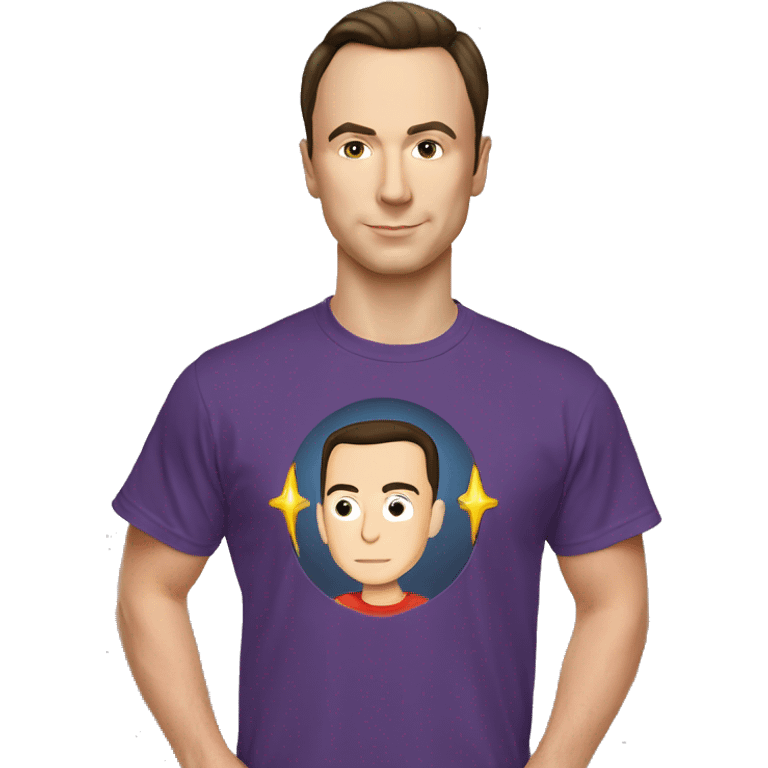 sheldon cooper from big bang theory in his flash t shirt emoji