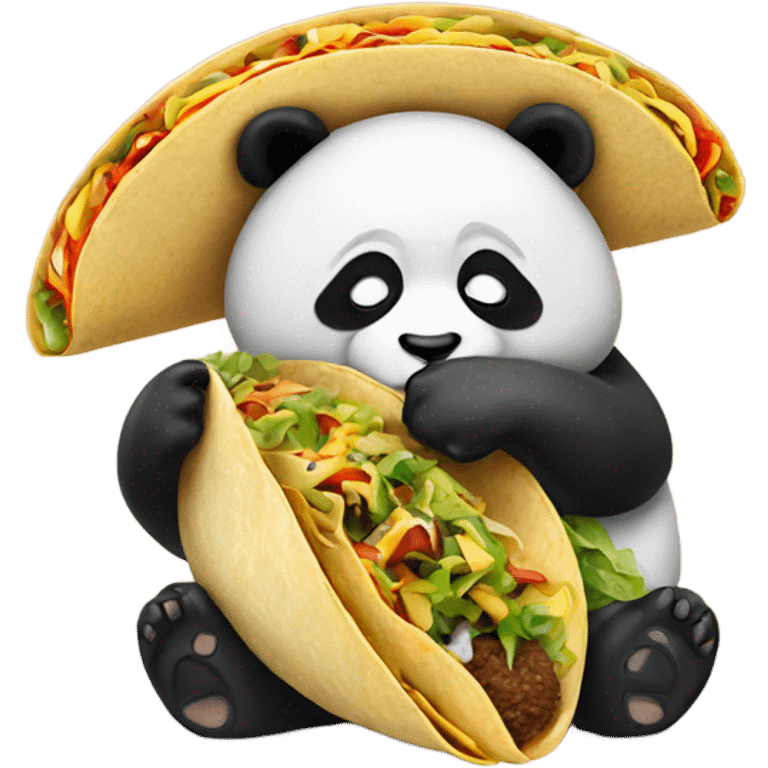 Panda dreaming of taco emoji