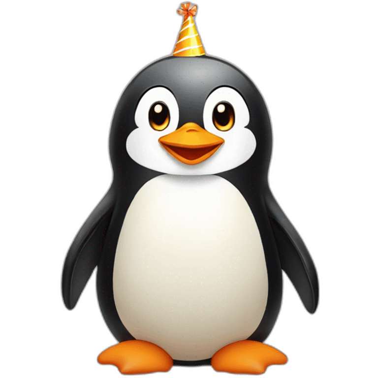 Cute penguin wishing happy Birthday  emoji