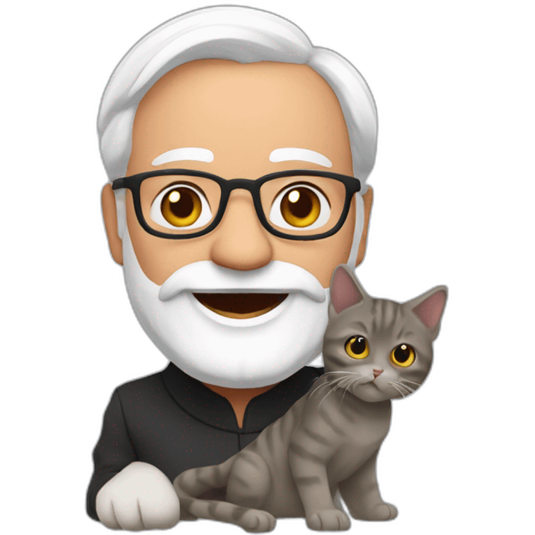 modi with cat emoji