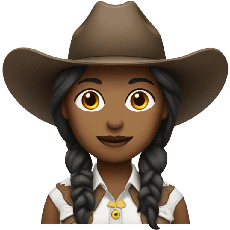 White cowgirl,  dark brown hair  emoji