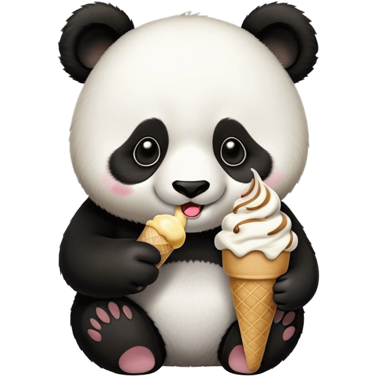 Panda eating ice cream emoji