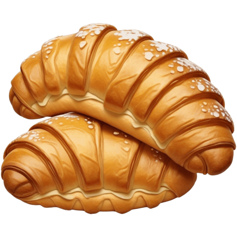 Cinematic Realistic Rustic French Croissant Pastry Emoji, depicted as a flaky, buttery crescent with delicate, layered textures and a slight, intentional char along the edges that imparts a rustic, artisanal charm. The golden, crispy exterior shows a hint of burnt nuance, rendered with warm, inviting lighting and exquisite detail to capture its time-honored, imperfect perfection. emoji