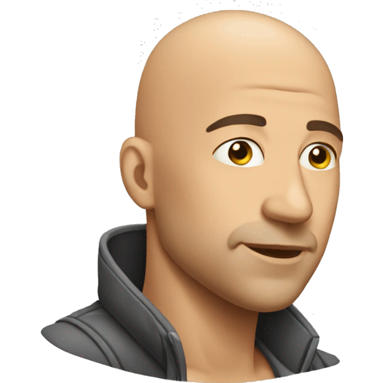 A bald man looxmaxing emoji