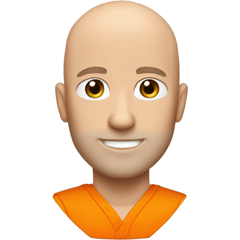 Short, bald, white guy with orange gi on emoji