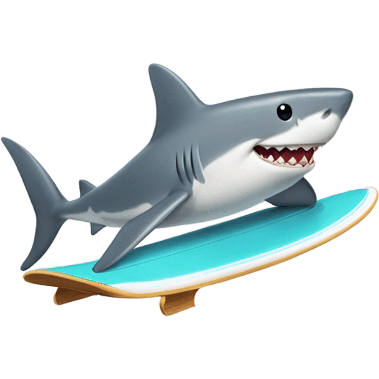 Shark on a surfboard  emoji