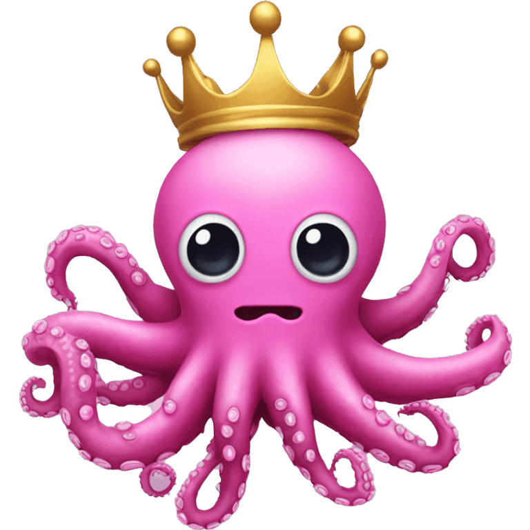 a scary pink octopus with a golden crown emoji