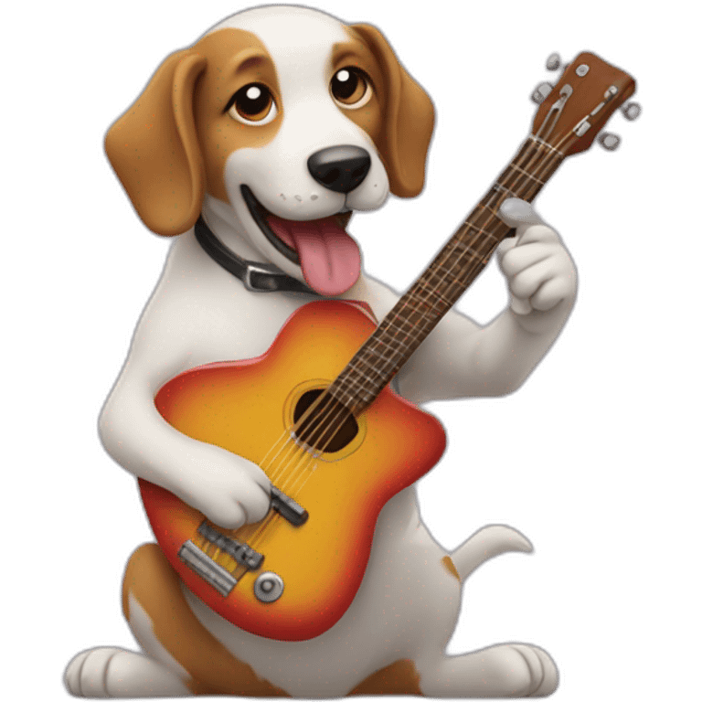 Dog playing guitar emoji