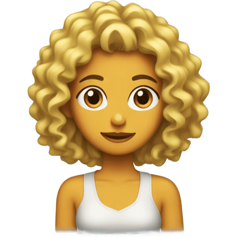 Chica con pelo rizo emoji