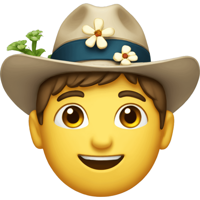 boy with flower and beer and captains hat emoji