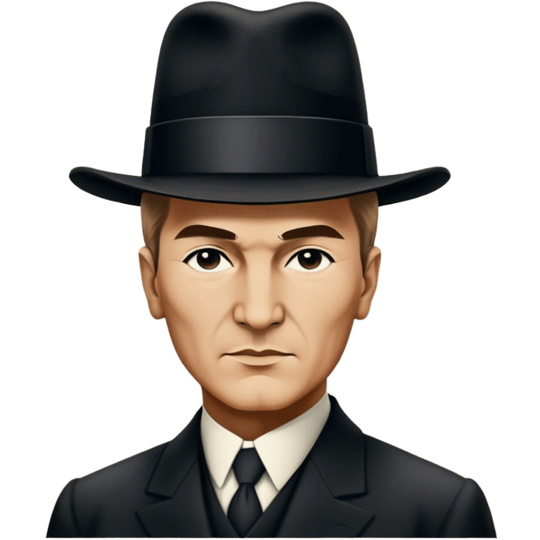 ​Cinematic Realistic Portrait of a Young Mustafa Kemal Atatürk, depicted in his iconic tall black hat and traditional attire with a confident, visionary expression, rendered with rich historical textures and warm, inspiring lighting that captures his youthful dynamism and transformative leadership, emoji