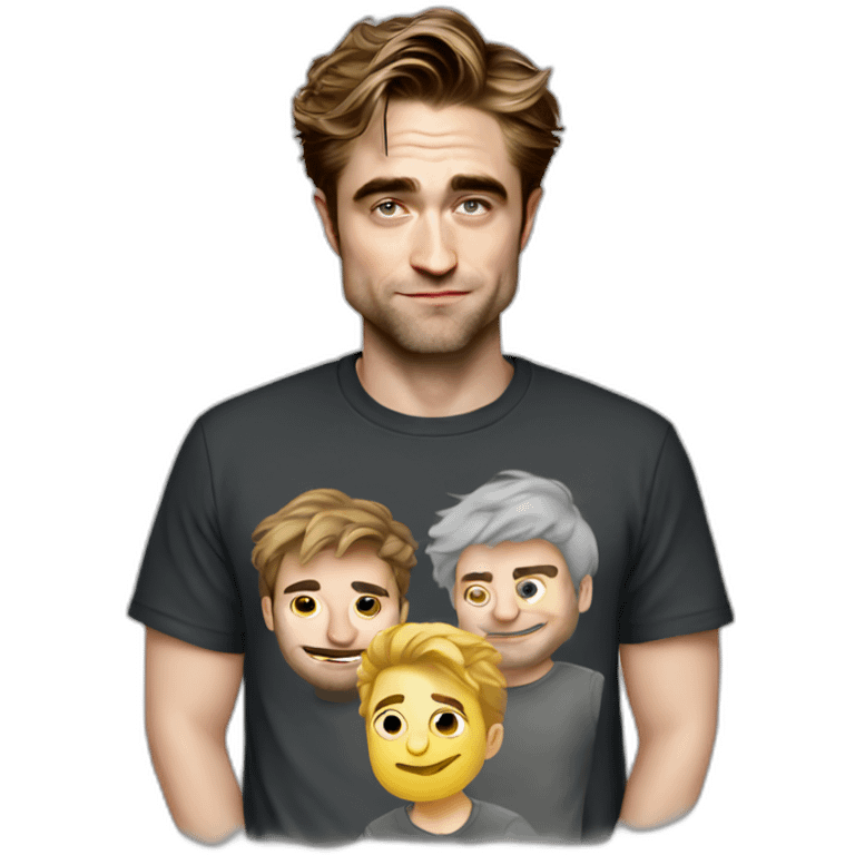 robert-pattinson cartoon wearing tee emoji